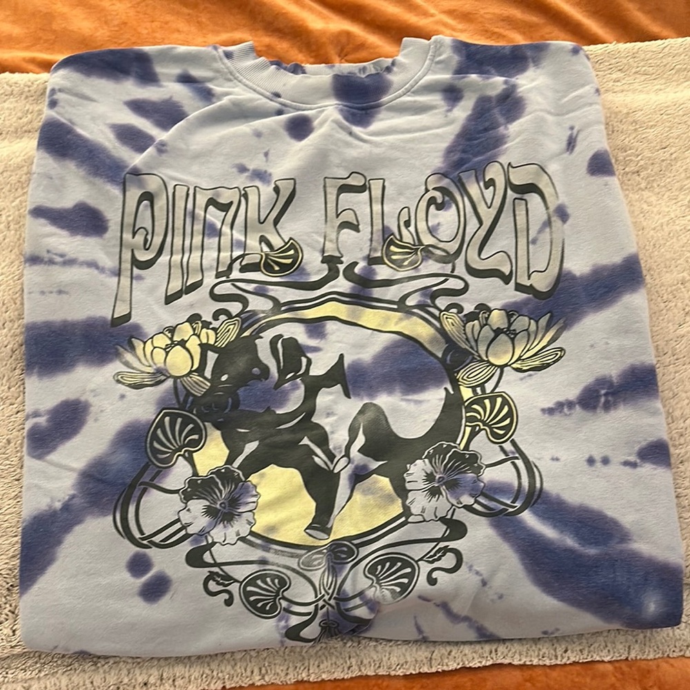 H&M pink floyd blue tie-dye crewneck 4XL